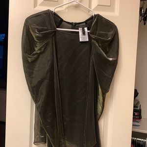 Bcbg gold shimmer blouse